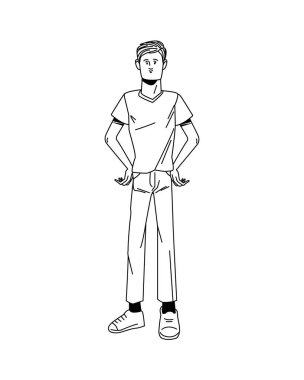 Genç adam avatar karakter simgesi