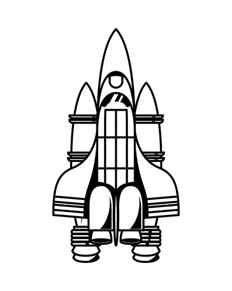Nave espacial vuelo aislado icono — Vector de stock
