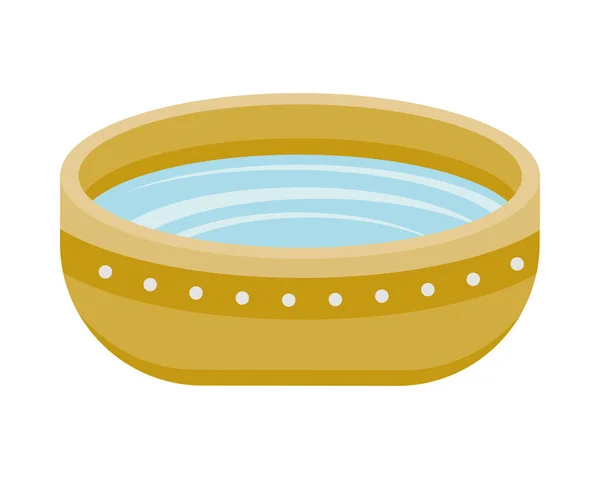 Bowl with water isolated icon — Stock Vector