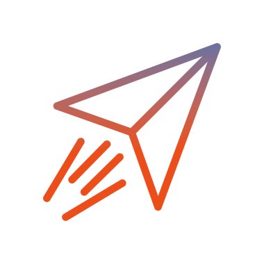 Kağıt uçak simgesi izole edildi