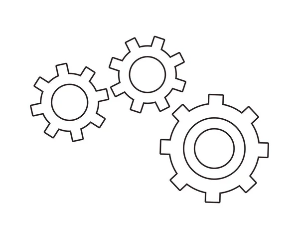 Gears settings machine isolated icon — Stock Vector