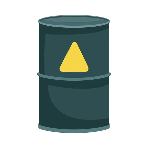 Barril nuclear metálico ícone isolado — Vetor de Stock