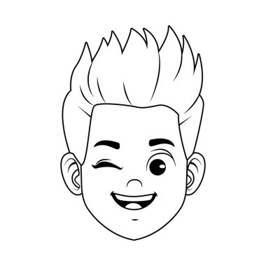 Mutlu küçük çocuk baş Avatar karakteri