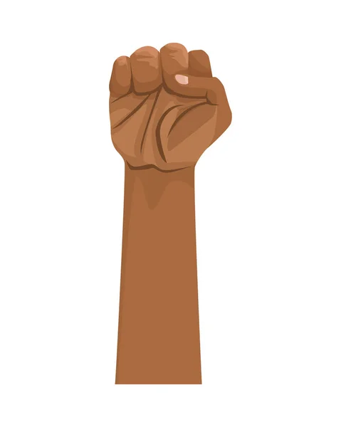 Afro ruka lidská pěst boj ikona — Stockový vektor