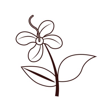 Yapraklı güzel çiçek mevsimlik simge