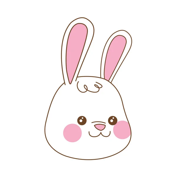 Schattig konijn hoofd Pasen karakter — Stockvector
