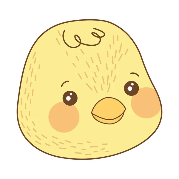 Mignon petit poussin Pâques tête personnage — Image vectorielle