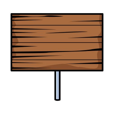 Ahşap etiket sinyali izole edilmiş simge