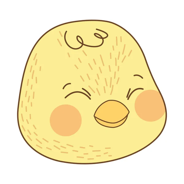 Mignon petit poussin Pâques tête personnage — Image vectorielle