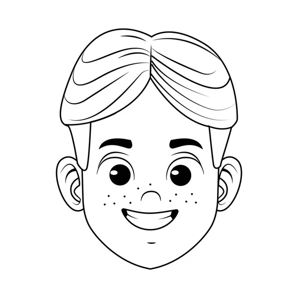 Heureux petit garçon tête avatar personnage — Image vectorielle