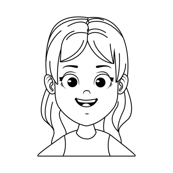 Happy little girl avatar character — Stock Vector