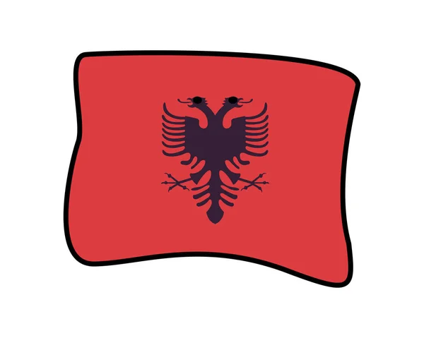 Albania bandiera paese icona isolata — Vettoriale Stock