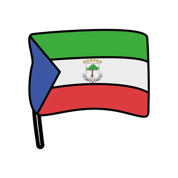 Екваторіальний прапор країни ізольована ікона — стоковий вектор