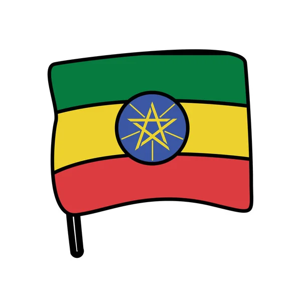 エチオピアの国旗国のアイコンは — ストックベクタ