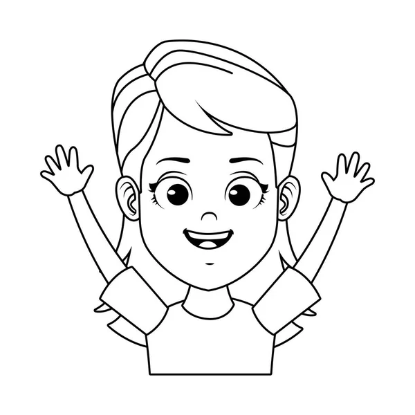 Personagem avatar menina feliz —  Vetores de Stock