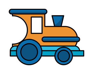 cute train child toy flat style icon