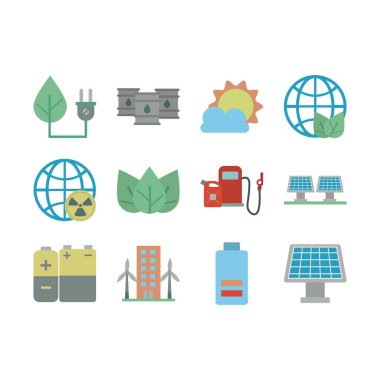 enerji kümesi simgeleri demeti