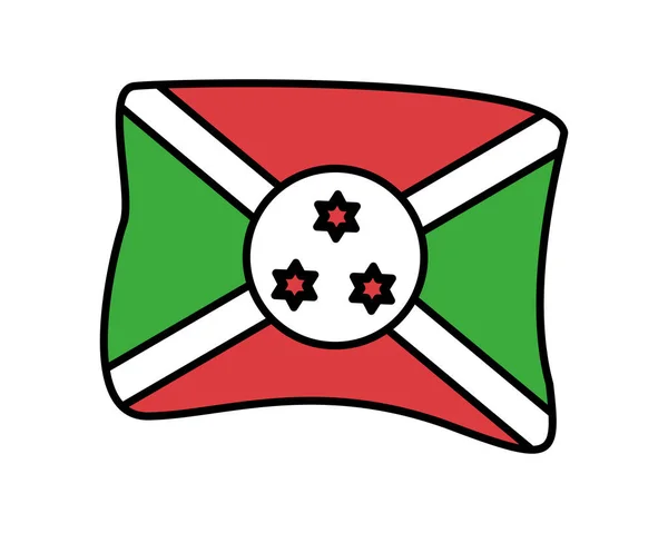 Burundi bandera país aislado icono — Archivo Imágenes Vectoriales