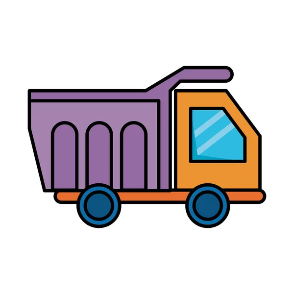 Dump truck vehicle flat style — Stockový vektor