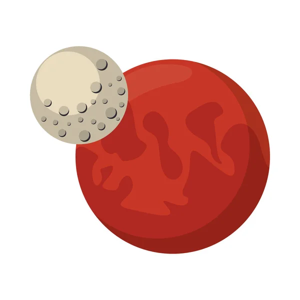 Ruimte Mars planeet en maan — Stockvector