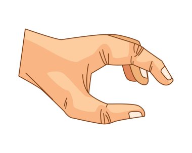 El dokunmadan bir şey karikatür izole