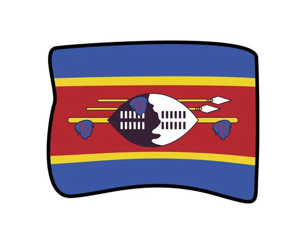 Suazilândia bandeira país ícone isolado — Vetor de Stock