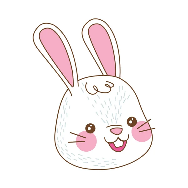 Cute little rabbit head easter character — Stock Vector