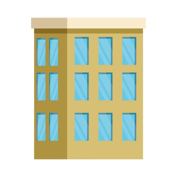 Edificio con le finestre isolate icona — Vettoriale Stock