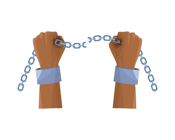 Slave hand with chain icon — Stock Vector