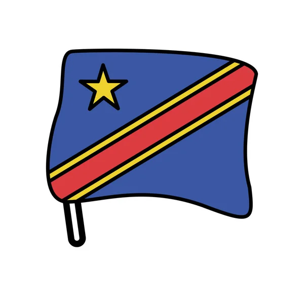 Congo dr vlaggenland geïsoleerd icoon — Stockvector