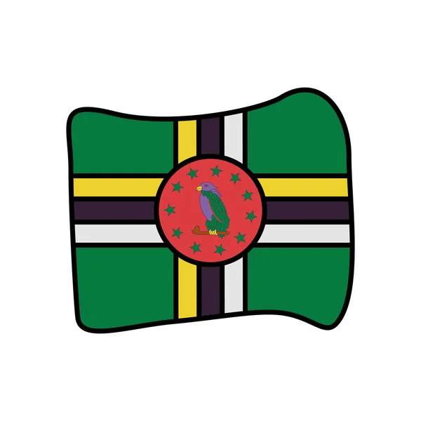 ドミニカ国旗国のアイコン — ストックベクタ