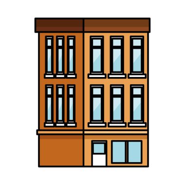 Pencereleri izole edilmiş simgeye sahip bina