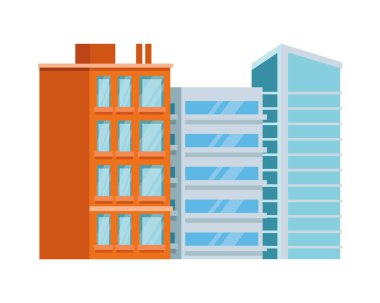 Penceresi izole edilmiş üç bina