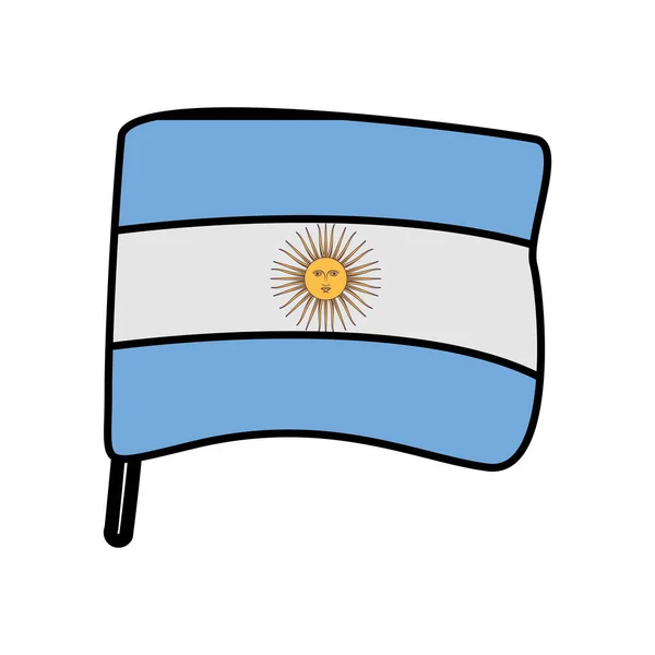 Bandera argentina país aislado icono — Vector de stock