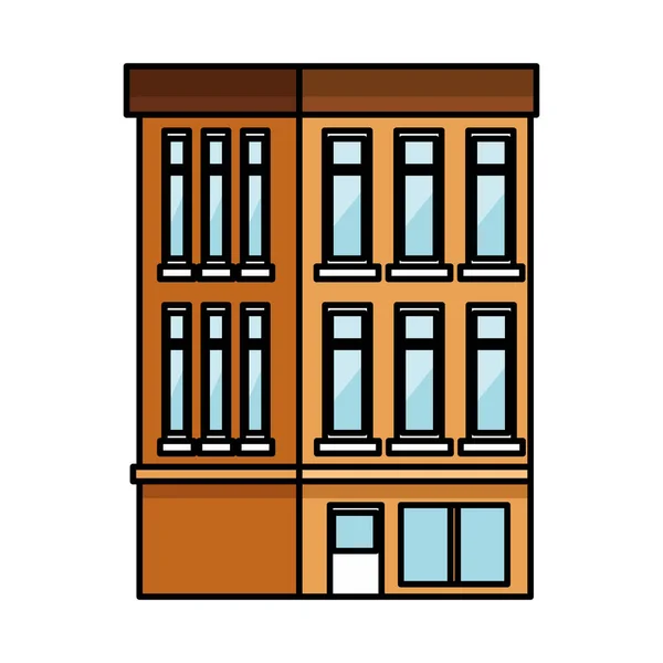 Budova s izolovanou ikonou oken — Stockový vektor