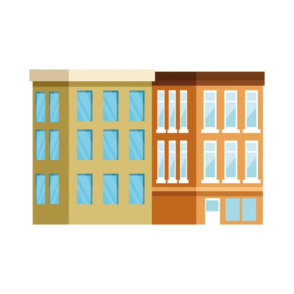 Building with windows isolated icon — Stock Vector