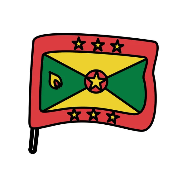 Grenada vlajka země izolované ikony — Stockový vektor
