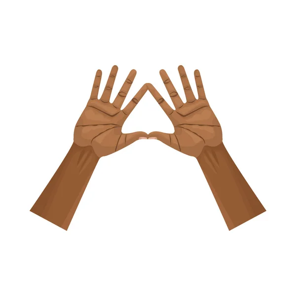Interracial mains humain isolé icône — Image vectorielle