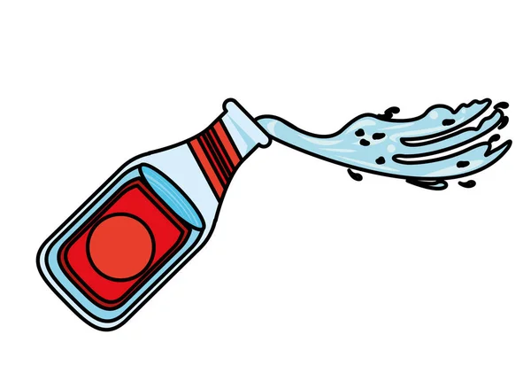 Water bottle songkran festival icon — Stock Vector