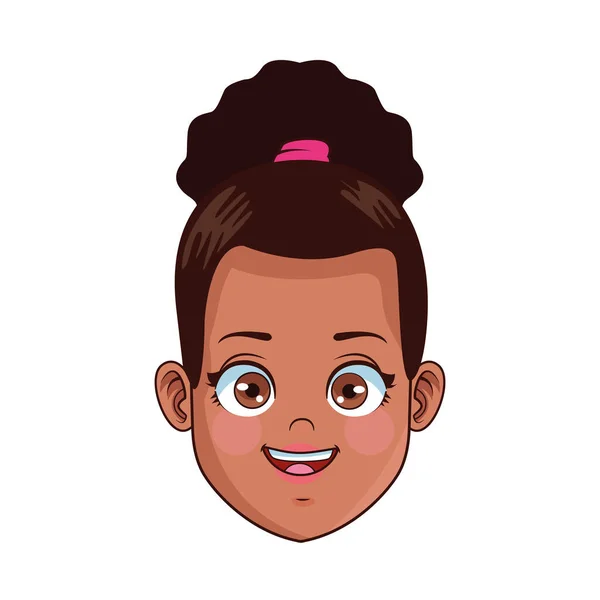 Glücklich Afro-Mädchen Kopf Avatar Charakter — Stockvektor
