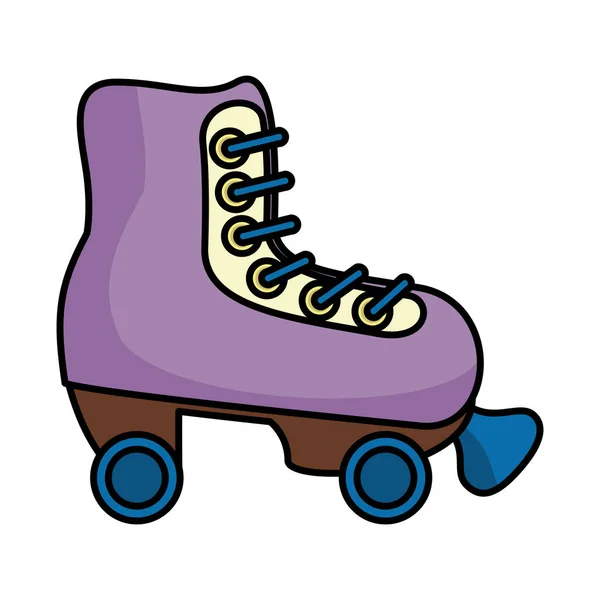 Skate roller child toy flat style icon — Stock Vector