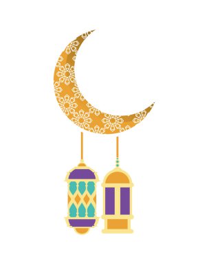 Ramazan Kareem fenerleri dolunayla sallanıyor.