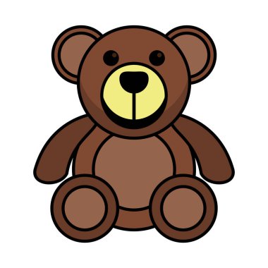 bear teddy child toy flat style icon