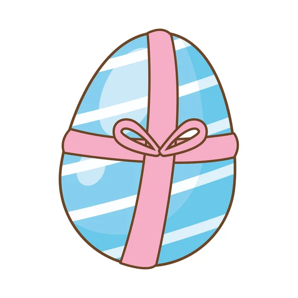 Huevo pintado con decoración de Pascua cinta de regalo — Vector de stock