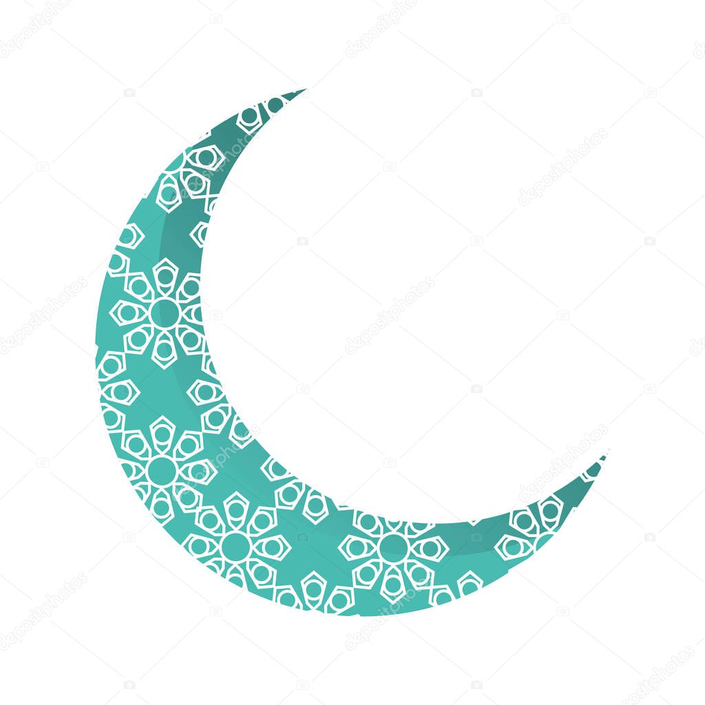 Eid mubarak moon symbol isolated icon