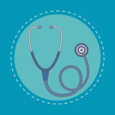 stetoskop kardiyo cihazı izole edilmiş simge