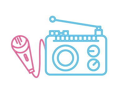 Vintage radio stereo isolated icon