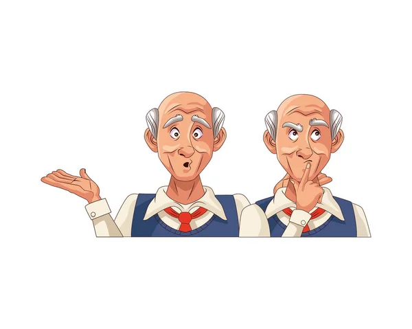 Pareja de viejos abuelos personajes — Vector de stock