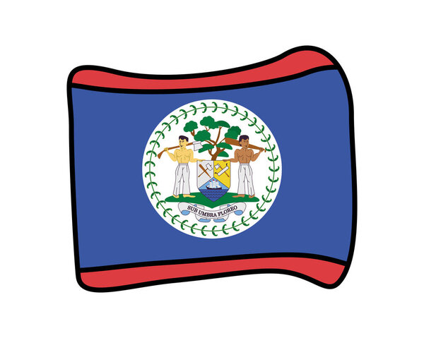 belize flag country isolated icon