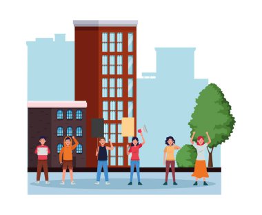 Avatar karakterlerini protesto eden aktivistler